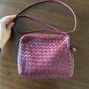 Vintage Bottega Shoulder Bag Burgundy